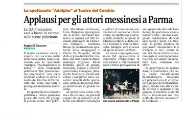ADOLPHE a Parma - Gazzetta del Sud 08.03.16