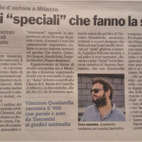 ASINI - Intervista di Marco Bonardelli su Gazzetta del Sud 19.08.14