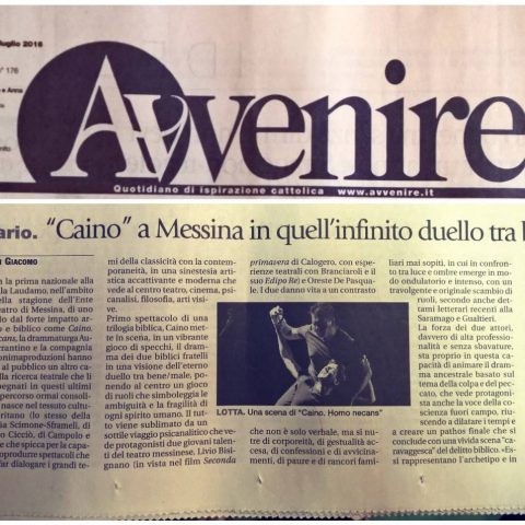 CAINO - Avvenire, 26.07.16 Recensione di Sergio Di Giacomo