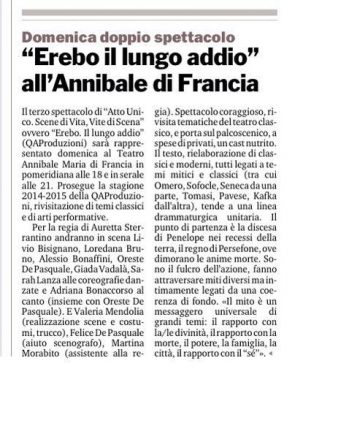 EREBO - Gazzetta del Sud 05.11.14