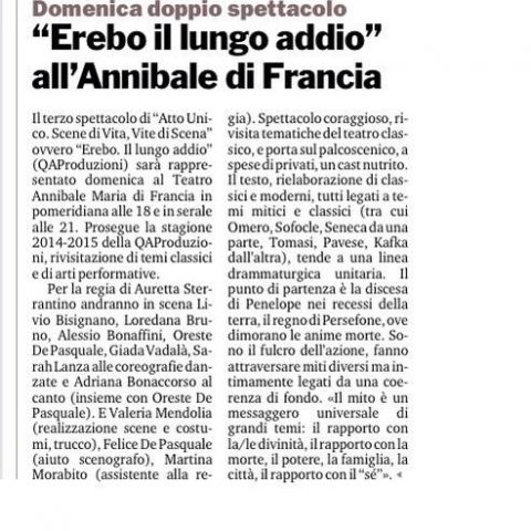 EREBO - Gazzetta del Sud 05.11.14