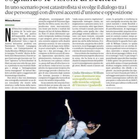 Gazzetta del Sud_14/09/2021 Sezione SICILIA_SPETTACOLI