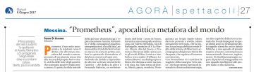 PROMETHEUS - Recensione di Sergio Di Giacomo, Avvenire 6.6.2017